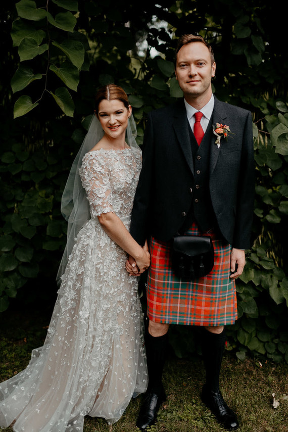 Un mariage d'automne DIY plein de réflexion... avec des kilts !