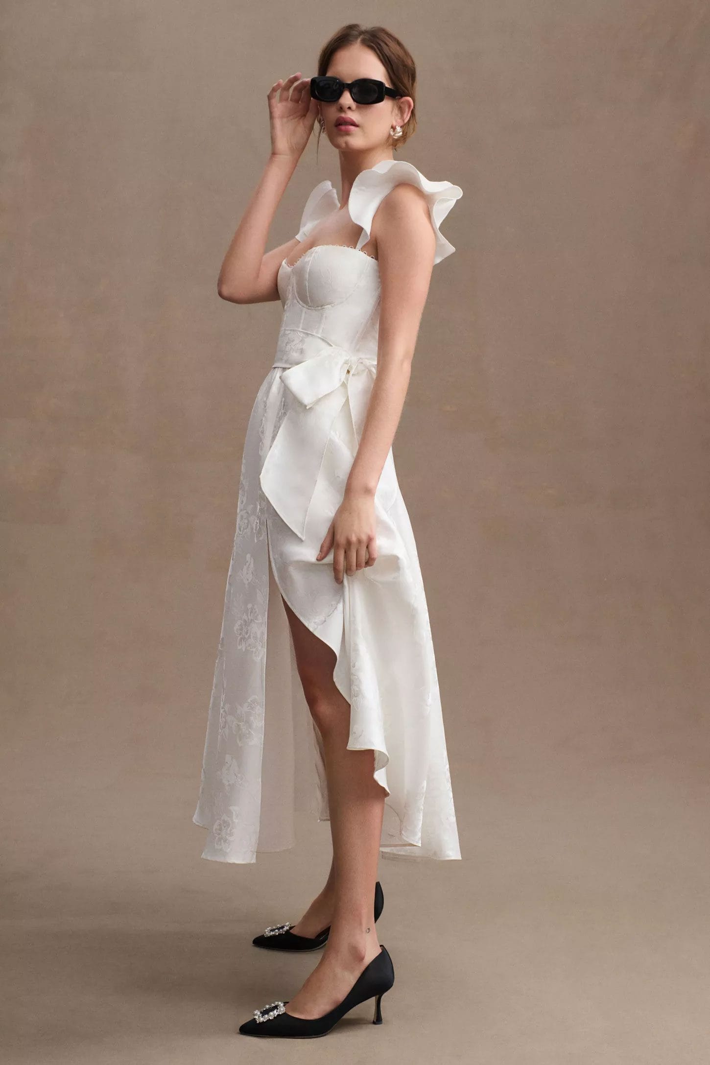 Robe pour mariage bustier à volants d'Anthropologie style romantique