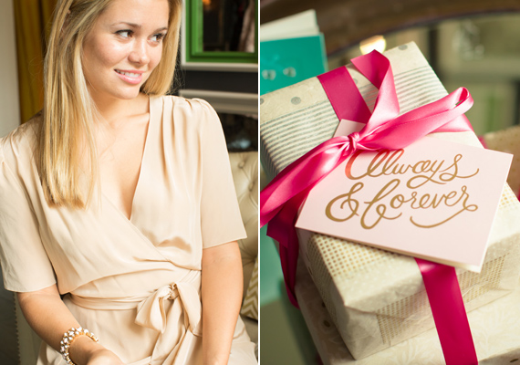 Robe beige pour bridal shower - tenue mariage femme romantique