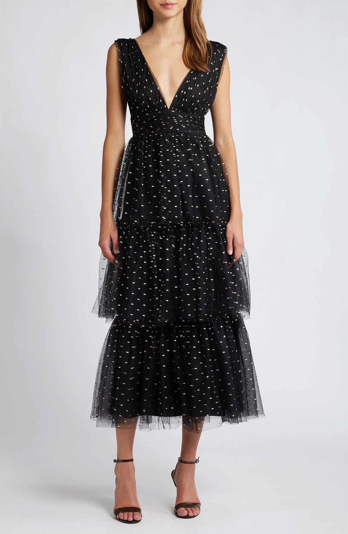 Robe à pois dorés