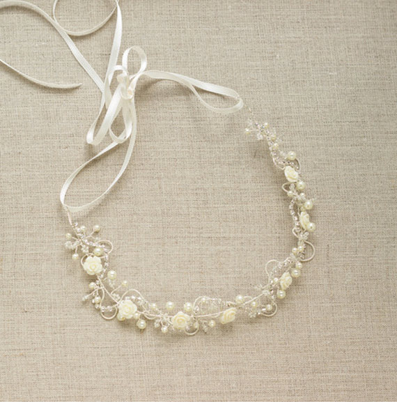 Accessoire coiffure mariage cheveux mi long LeFlowers collection vintage